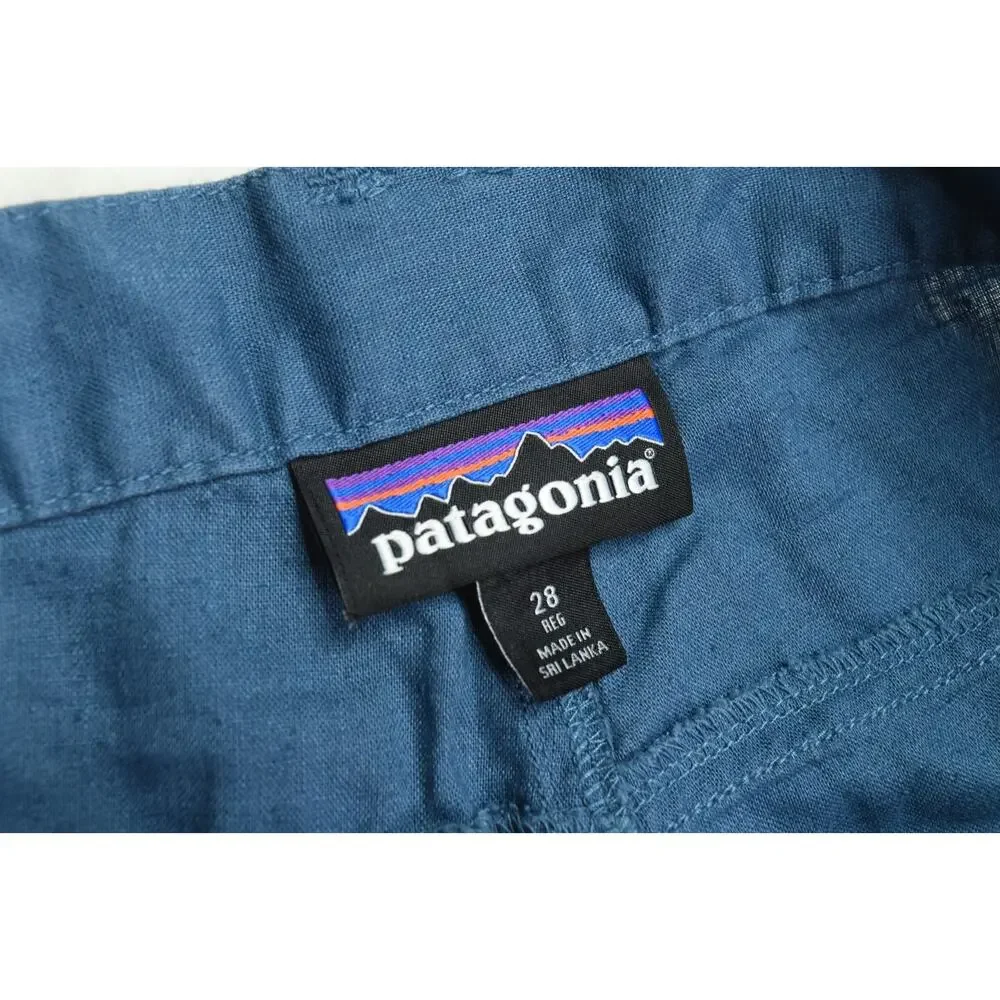 Patagonia Back Step Pants Mens 28 Blue Hemp Cotton Lightweight Regular Fit